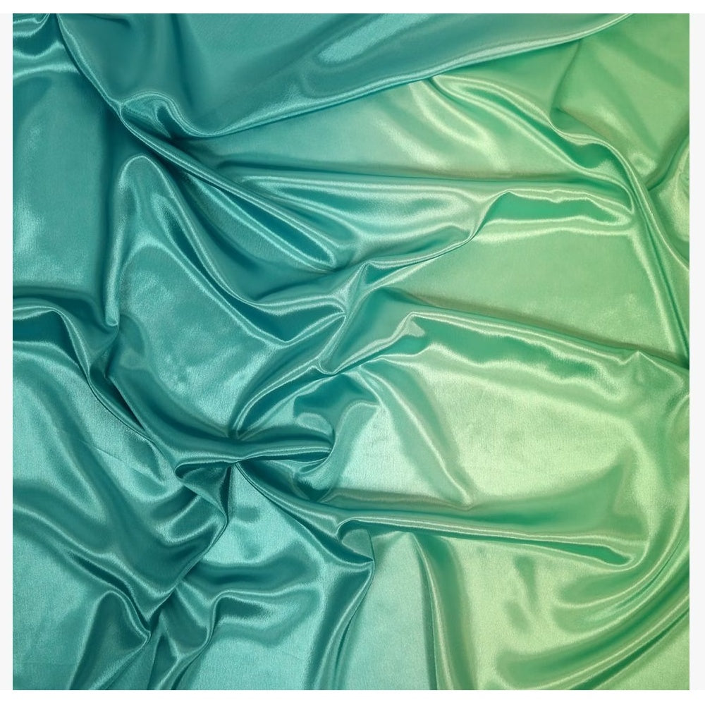 Satin chiffon  SHADING, Peacock Blue - Mint,  100%PES