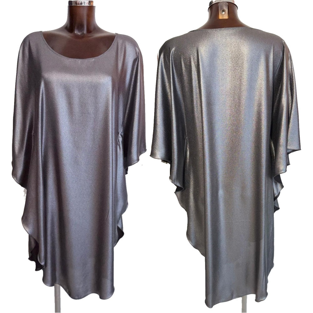 HD Volná tunika georgette Black/Silver