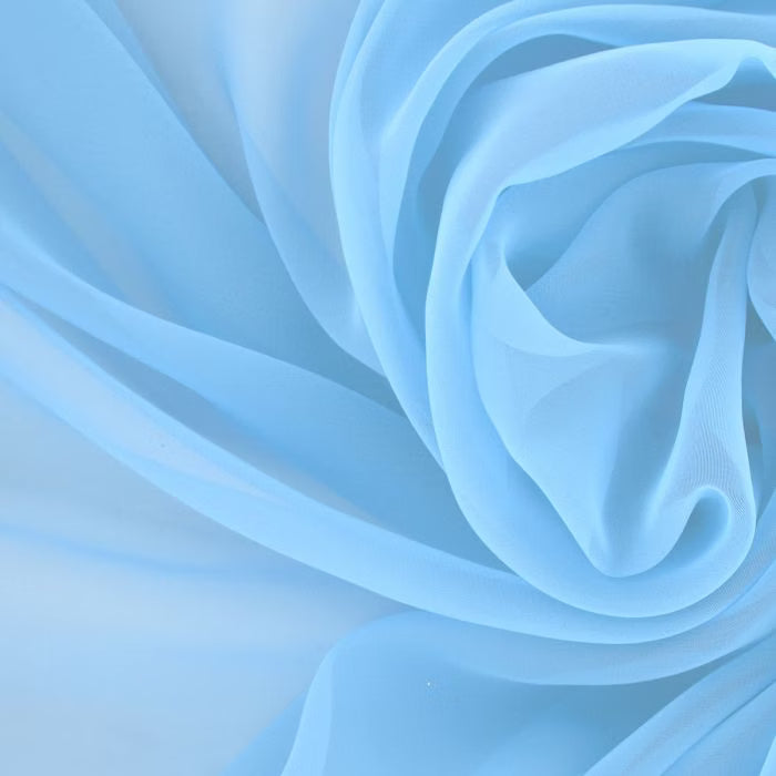 Georgette, Ice blue, š. 110 cm, 100% PES