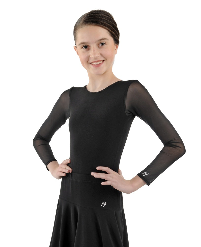 HD Body dívčí - dlouhý rukáv, síťka