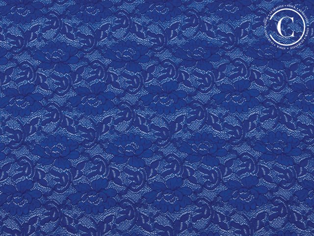 El. krajka Flower, Cobalt, š. 165 cm,  95% PA, 5% LY