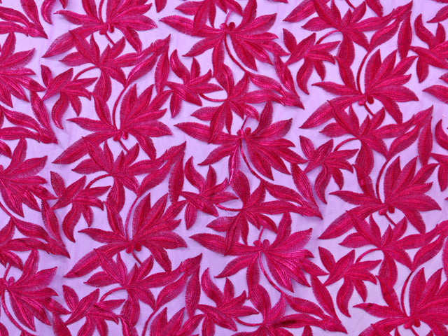 Síťka,Helena Embroidered  Fuchsia Pink š.145cm, 94%PES 6%EA