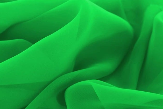 Georgette, Apple Green, š.110cm,100% PES