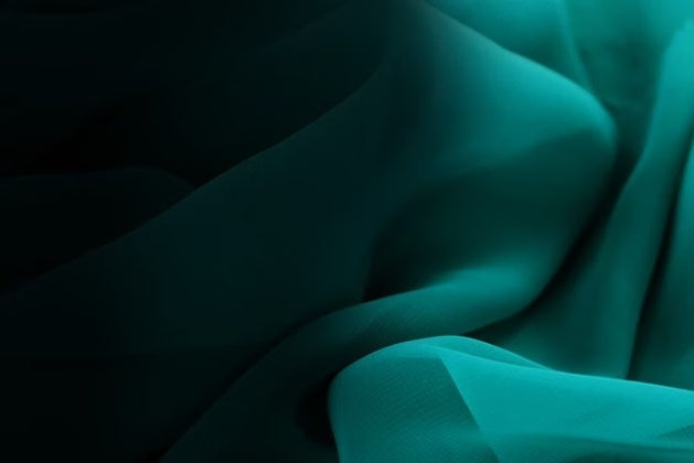 Georgette Black - Peacock Blue, š. 110cm, 100%PES