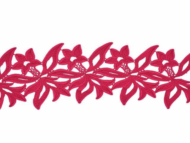 Georgina krajkový pás Cherry Red š. 12 cm