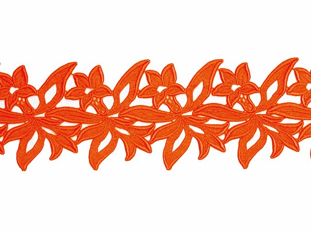 Georgina krajkový pás Orange š. 12 cm