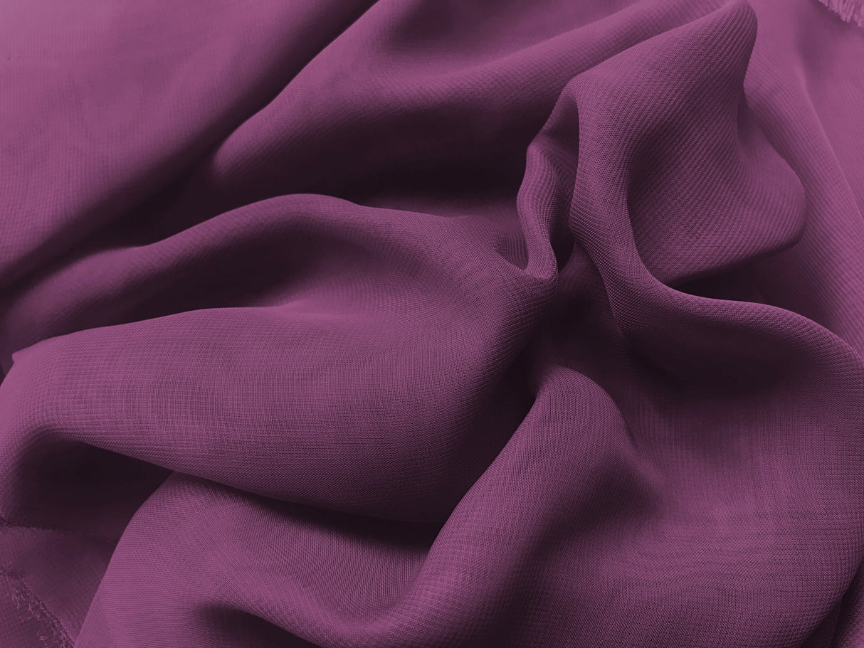 Georgette, Plum, š. 110 cm wide,  100% PES
