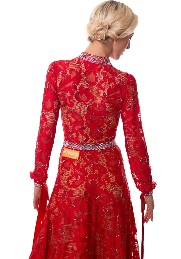HD Dámské šaty standardní po sponzorovaných párech, Red Lace