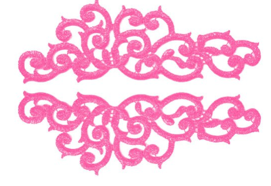 Lisa párová krajka cerise, 22 cm x 7,5 cm