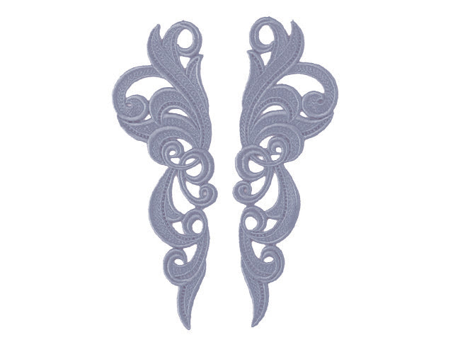 HERO Guipure motif pair Hematite , 60cm wide , 85%VI 15%CO