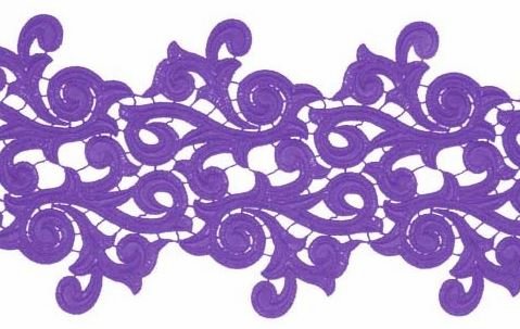 Krajkový pás Lolita, Amethyst, š. 18 cm, 100%PES