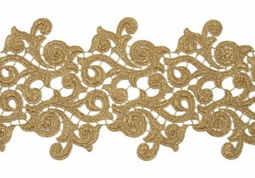 Krajkový pás Lolita, Gold, š. 18 cm