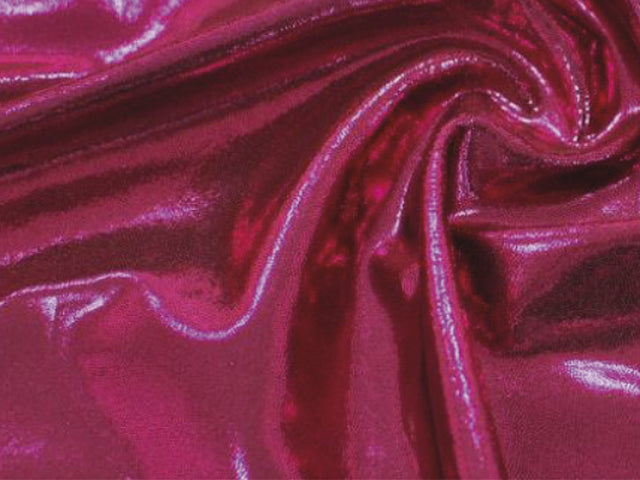 Lycra Metallic Dot Pink on Red , 150cm , 80%NY  20%EA