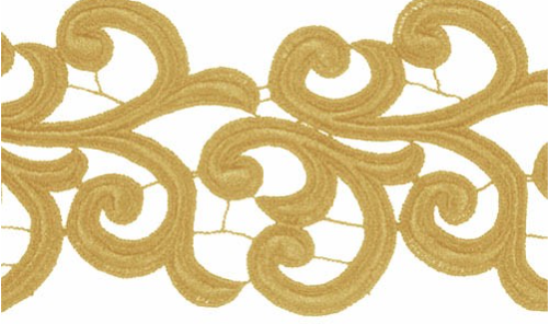 Krajkový pás Nadine Gold, š. 12cm, 100%PES