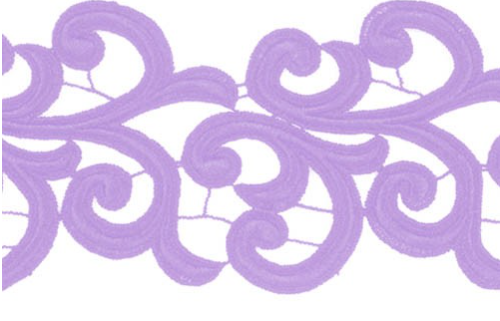 Krajkový pás Nadine Lilac, š. 12cm, 100%PES