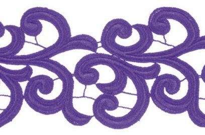 Krajkový pás Nadine Purple, š. 12cm, 100%PES