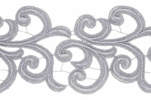 Krajkový pás Nadine Silver, š. 12cm, 100%PES