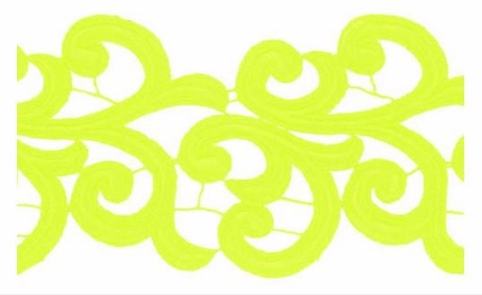 Krajkový pás Nadine Lime, š. 12cm, 100%PES