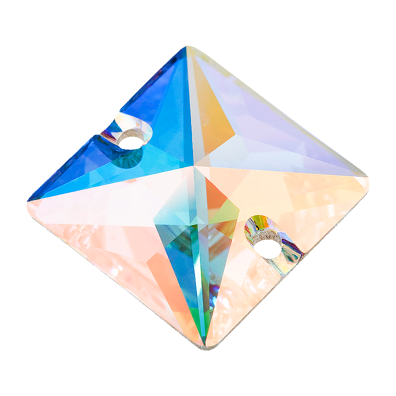 PRECIOSA MC Čtvereček 303 2D crystal AB, 16x16 mm