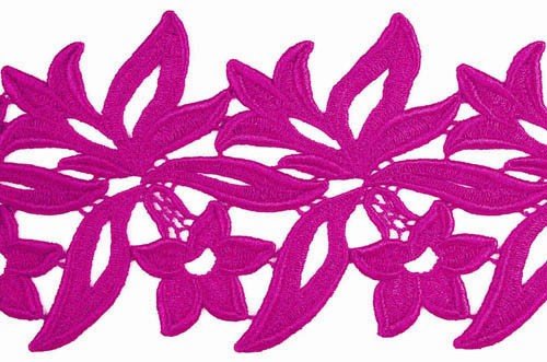 Sabrina, krajkový pás Hawaiian pink š. 12 cm