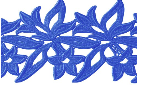 Sabrina, krajkový pás Ocean Blue, š. 12 cm