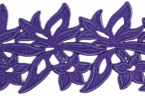 Sabrina, krajkový pás Purple š. 12 cm, 100% PA