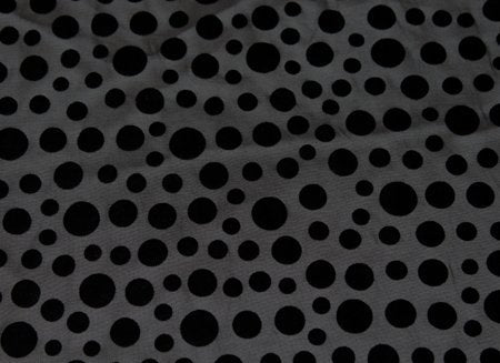 Síťka,DottyFlock Black, š.150cm, 94%PES 6%EA