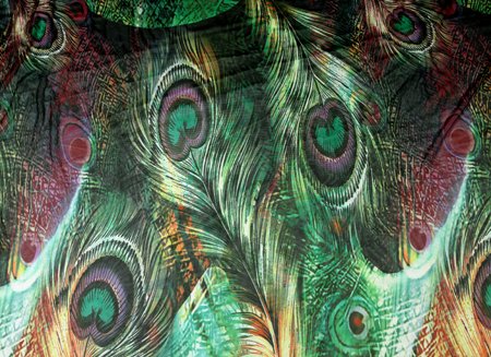 Síťka Peacock Feather multi green, š. 170cm,