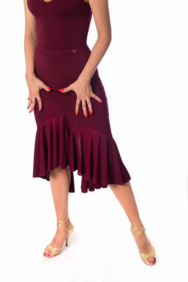 HD Sukně latinská volán, rozparek