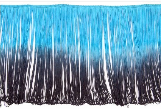 Třásně elastické stínované, Turquoise - Black