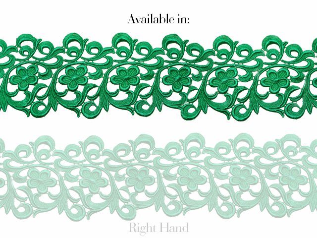 Vintage levá strana, krajkový pás Emerald š. 14 cm
