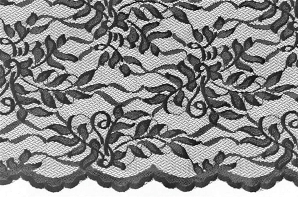 El. krajka Elsa, Black, š. 140cm, 85% PA,15% EA