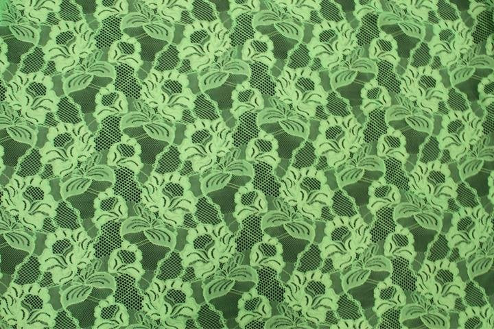 El. krajka Floral Cascade,Electric Green , š.150 cm, 90%PAD , 10% LY