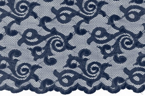 El. krajka Lily, Navy, š. 140cm, 85% PA, 15% EA
