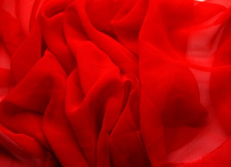 Georgette, Red,  š. 110 cm, 100% PES