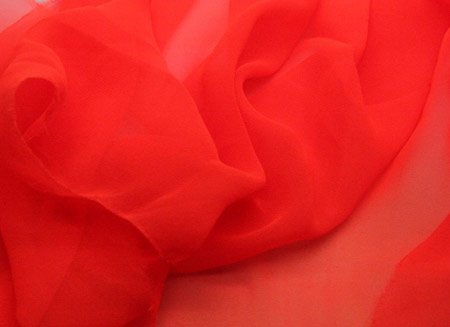 Georgette, Flame Red, š. 110cm, 100% PES