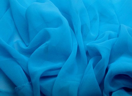 Georgette, Turquoise, š. 110 cm, 100% PES