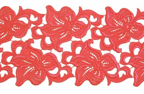 Krajkový pás Lily, Fuchsia, š. 15cm