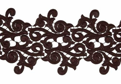 Krajkový pás Lolita, Cocoa, š. 18cm, 100%PES