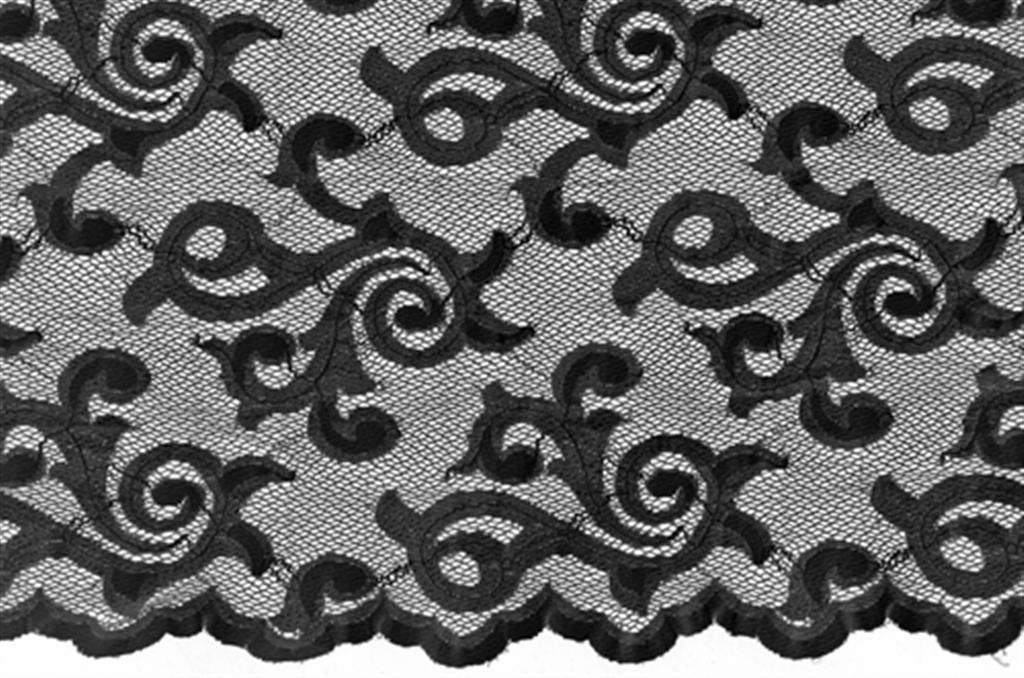 El. krajka Lola, Black, š. 140cm, 85% PA, 15% EA