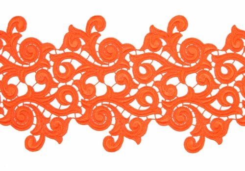 Krajkový pás Lolita, Tangerine, š. 18cm, 100%PES