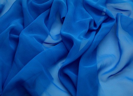 Georgette, Ocean Blue, š. 110 cm, 100% PES