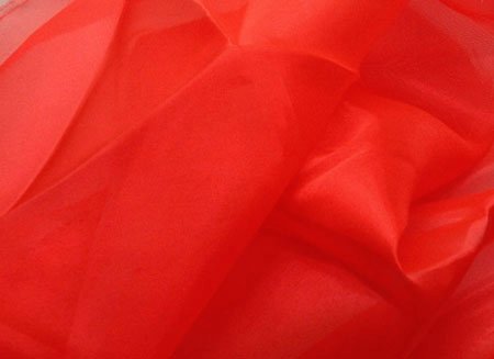Organza, Flame red, š. 140 cm, 100% PES