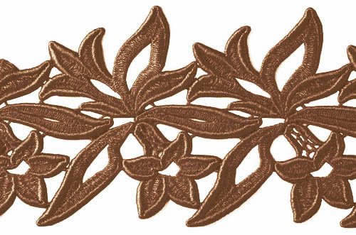 Sabrina, krajkový pás Latin Tan, š. 12 cm