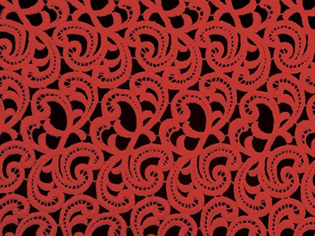 Krajka Samira Guipure, Fluorescent Red