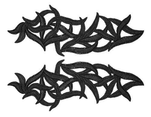 Krajková aplikace Sonia, černá 24cm x 7cm