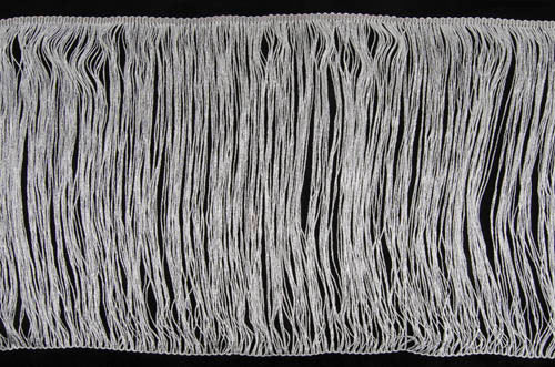 Metallic fringe, Hematite, 15 cm long, 80% PES, 20% EA