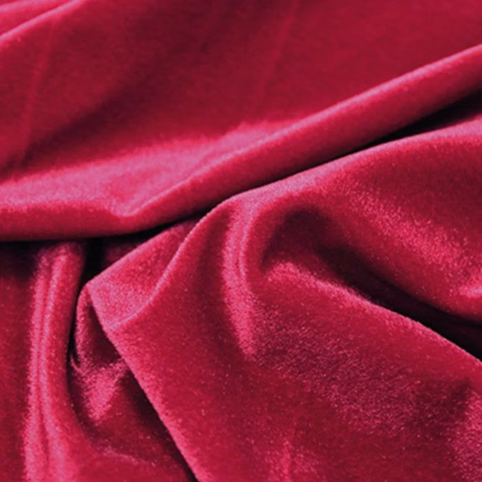 Smooth velvet-Cherry Red, Elastický samet s hladkým povrchem