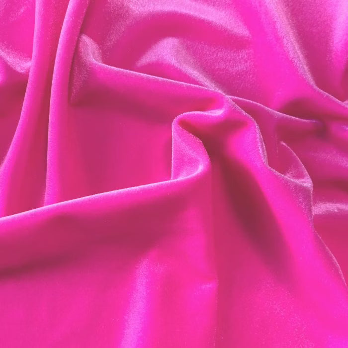 Smooth velvet-Fluorescent Pink ,Elastický samet s hladkým povrchem