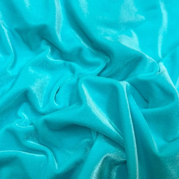 Smooth velvet-Light Aqua ,Elastický samet s hladkým povrchem